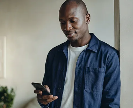 Person completing a medical intake on their phone